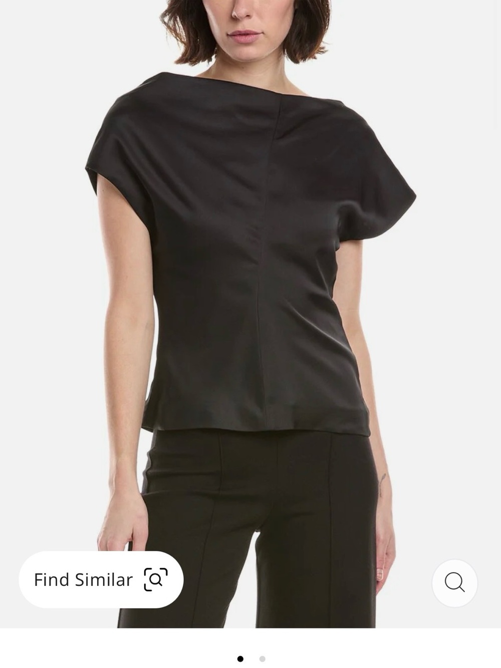 rag & bone Black Short-Sleeve Evelyn Top